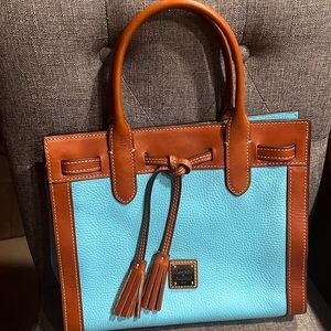 Brand new pacific blue and camel brown Dooney